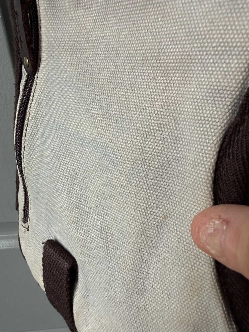 Casual Patchwork Crossbody Sling Bag - Brown & Cream